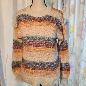Madewell Wool Alpaca Blend Striped Bishop Sleeve Sweater Women's Size XXS